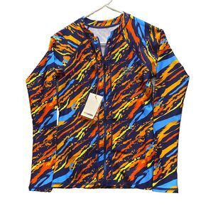 Axesea Shirt Womens Small UPF 50+ UV Sun Protection Surfing Beach‎ Full Zip NWT